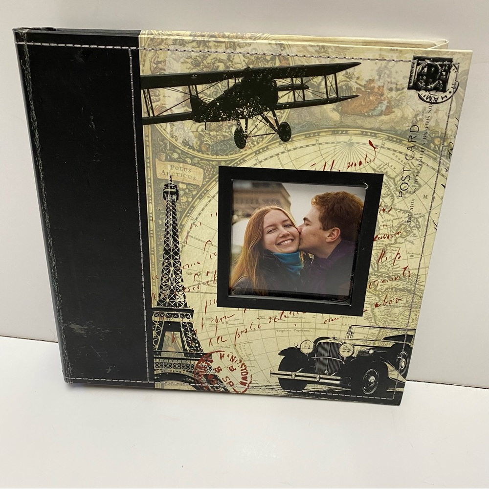 Photo Album Travel Theme Cover and Pages Holds 160 Photos NWOT